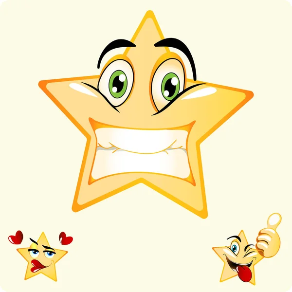 Smile Star Emoji Style Dégradé — Image vectorielle