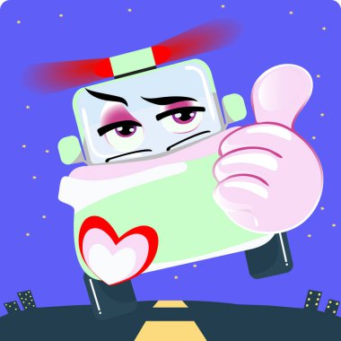 Yeşil Maske Giyen Emoji Ambulansı