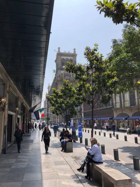 Mexico City 'nin mimarisi, eski bina, meydan