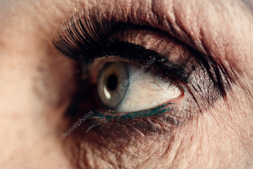 Occhio Donna Anziana Trucco Donne Anziane Mascara Occhi Azzurri