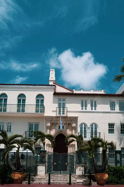 Miami Beach, Florida, USA - May 22, 2020: Versace villa on Ocean Drive. Casa Casuarina private club and boutique hotel. Versace Mansion of fashion designer Gianni Versace. Hotel in South Beach.