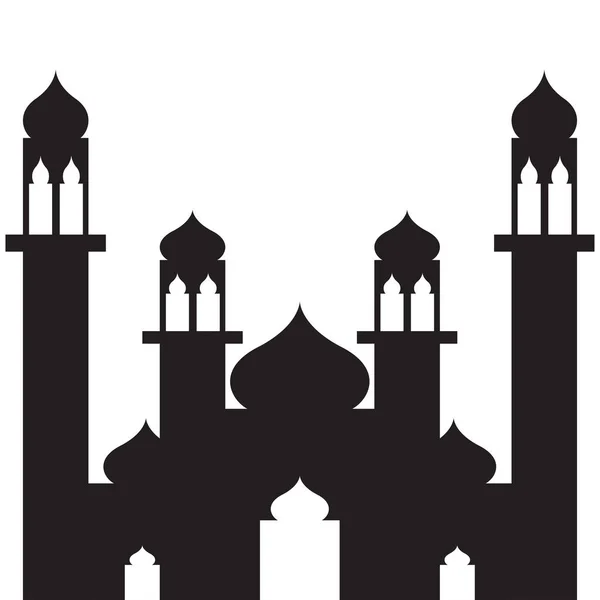 Plantilla Diseño Silueta Mezquita Perfecto Para Diseño Tarjetas Felicitación Banner — Vector de stock