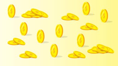 Parlak arka plan gradyanı olan bozuk paralar. Vektör 10