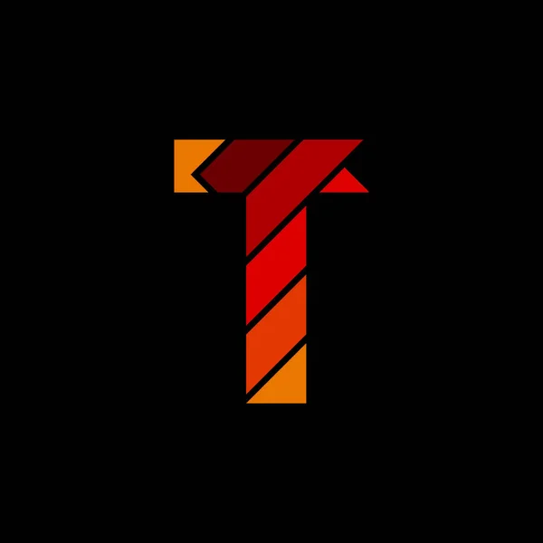 文字Tロゴタイプ現代的なデザイン 編集可能な色 ベクトルEps — ストックベクタ