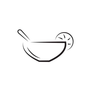 Meyve kokteylinin basit logosu. Yiyecek ve içecek. Vektör 10