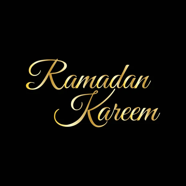 Ramadan Kareem Gouden Tekst Ontwerp Perfect Voor Banner Poster Wenskaart — Stockvector