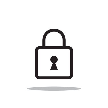 Asma kilit tasarımı. Renk değiştirilebilir. Simge, logo, şablon vs. için mükemmel. Vektör Ep.10