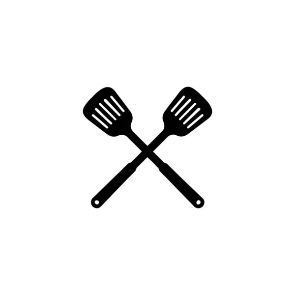 Çift spatula logosu. Mutfak eşyaları. Vektör Ep.10