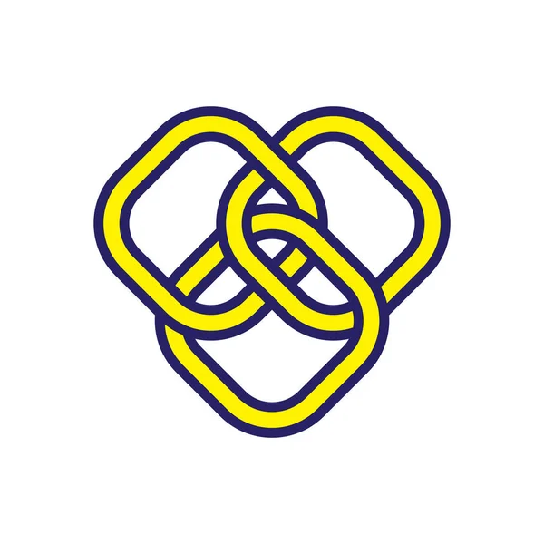 Sarı ve koyu mavi renkli basit zincir logosu. Logo tasarımı. Vektör Ep.10