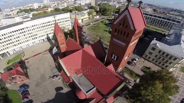 Chiesa Cattedrale Rossa Minsk Bielorussia — Video Stock