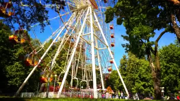 Roda Gigante Minsk Gorky Park Dia Verão — Vídeo de Stock