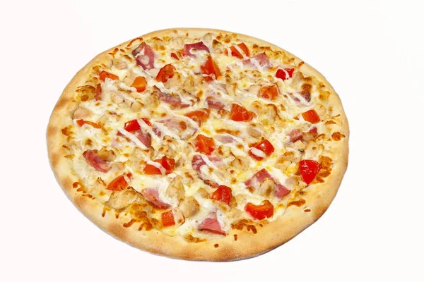 Pizza Hauptgang Restaurant Menü Rindfleisch Fleisch Leckeres Essen Pizza Lieferung — Stockfoto