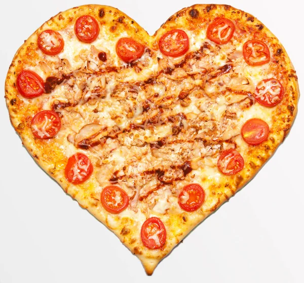 Pizza, Paprika, Salami, Käse, Teig, Lebensmittel, Fast Food, — Stockfoto