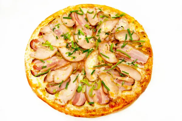 Pizza, salumi, salumi, formaggio, pasta, cibo, veloce , — Foto Stock