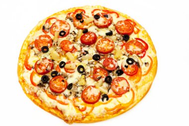 Pizza, sucuklu, salamlı, peynir, hamur, gıda, hızlı,