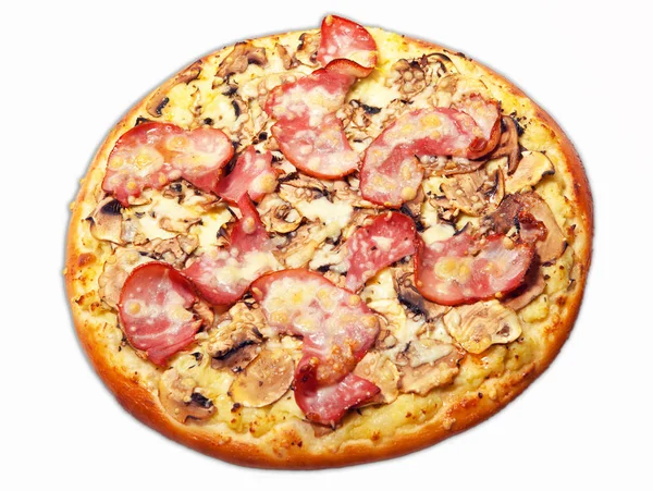 Pizza, Paprika, Salami, Käse, Teig, Lebensmittel, Fast Food, — Stockfoto