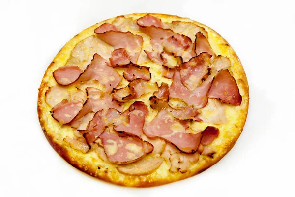 Pizza,  pepperoni,  salami,  cheese,  dough,  food,  fast, — Stock Photo, Image