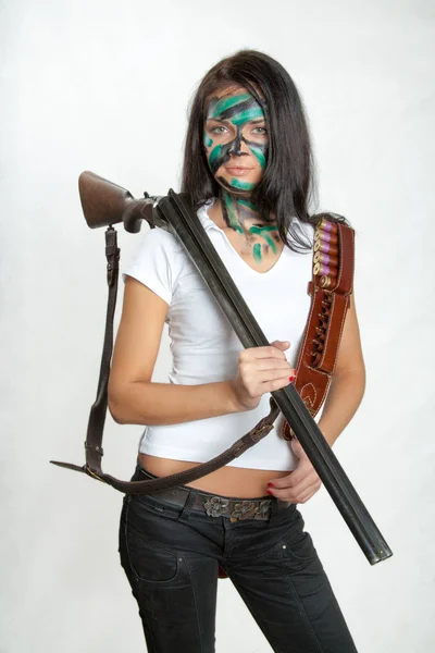 총, 사냥 소총, 스포츠 소녀 — 스톡 사진