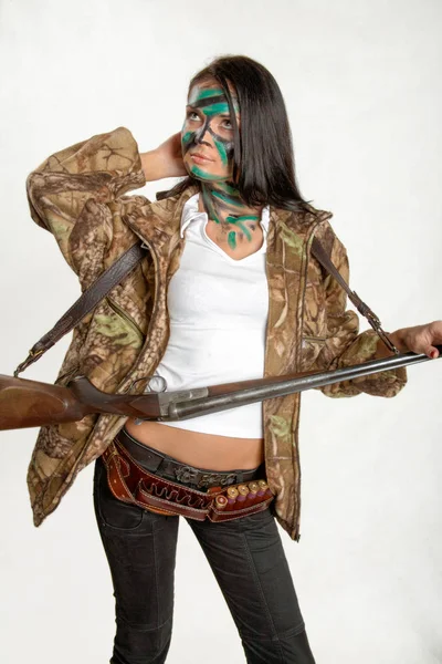 총, 사냥 소총, 스포츠 소녀 — 스톡 사진