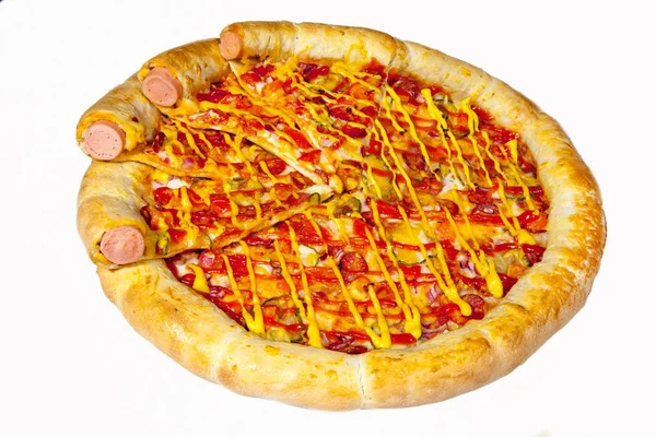 Pizza Vários Tipos Pizza — Fotografia de Stock