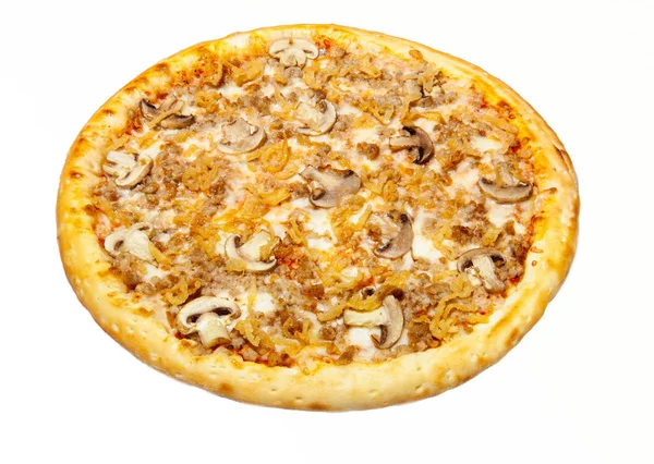Sortiment Restaurace Menu Natáčení Bílém Pozadí Buchtička Řízek Salát Pizza — Stock fotografie