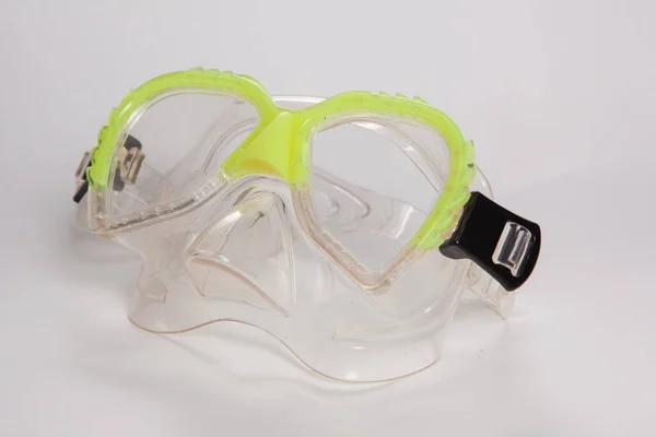 Masker Snorkel Zwemmen Duiken Onderwerp Een Witte Achtergrond Schieten Voor — Stockfoto