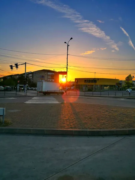 Восход Солнца Над Районом Нуфрул Carfoul Nufrul Орадеа — стоковое фото