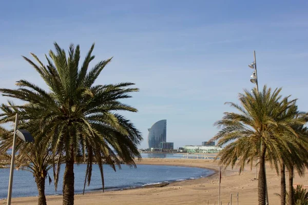 Barcelona España Mayo 2020 Una Vista Día Soleada Playa Barcelona — Foto de Stock