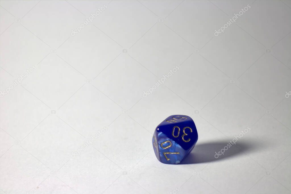 blue geek special dice on white background