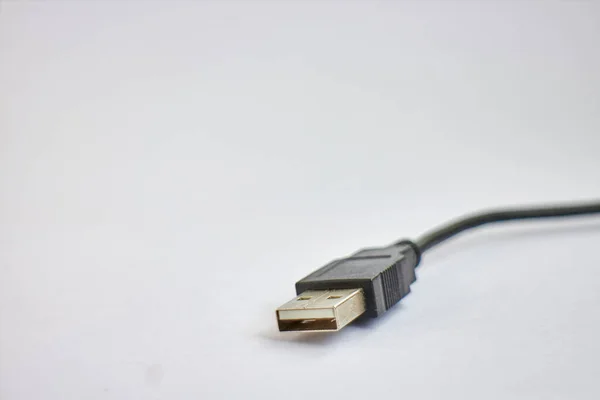 Usb Kabel Witte Achtergrond — Stockfoto