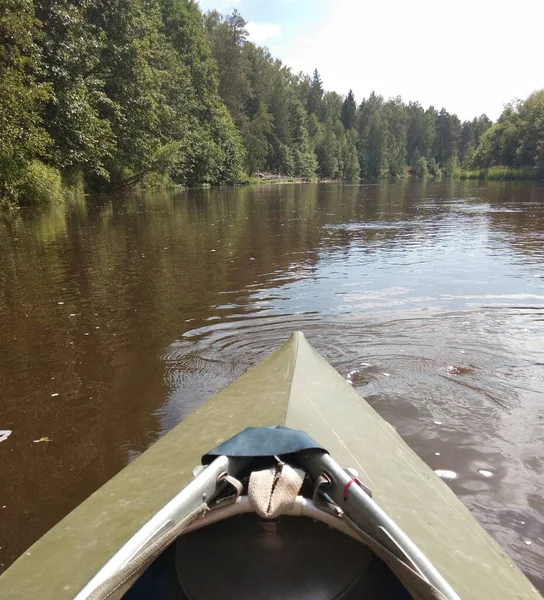 Kayak Flottant Sur Rivière — Photo