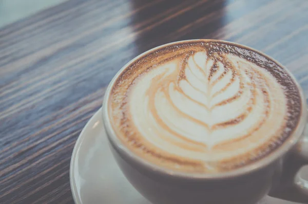 Cup Coffee Beautiful Latte Art — Stock Photo, Image