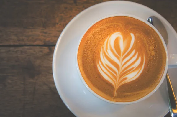 stock image Cup of coffee with beautiful Latte art