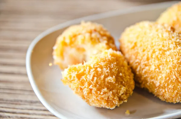 Japanese fusion food, cream and broccoli croquette