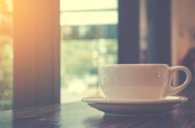 Kahve fincanı kafede - vintage tarzı