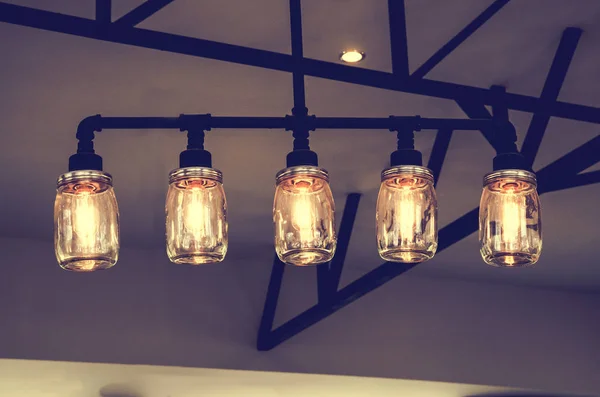 Lighting bulb decor in shop , vintage