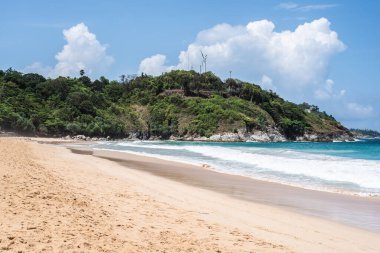 Sakin deniz okyanus ve mavi gökyüzü arka plan