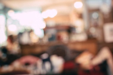 Vintage Tonları ile yapılan bulanık arka plan, Kahve dükkanı bokeh ve kafede çalışan adam ile bulanıklık arka plan