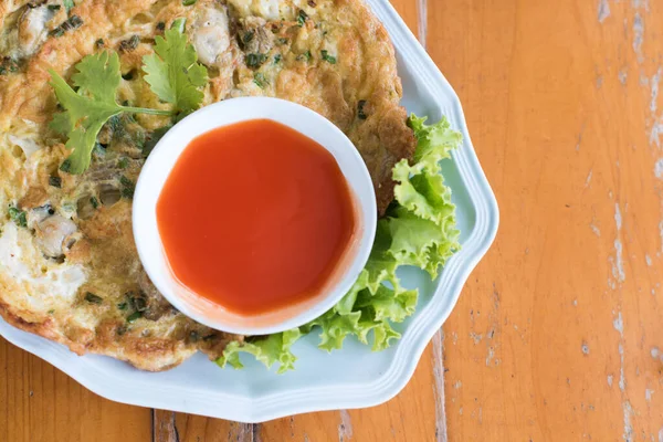 Oeuf Battu Frit Omelette Style Thaï — Photo