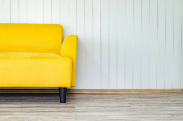 Interior design with yellow sofa on white wall liveing room