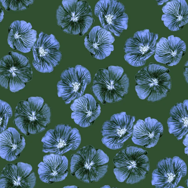 Абстрактний Квітковий Безшовний Візерунок Квітами Льону Аквареллю Ботанічні Шпалери Квітковий — стокове фото