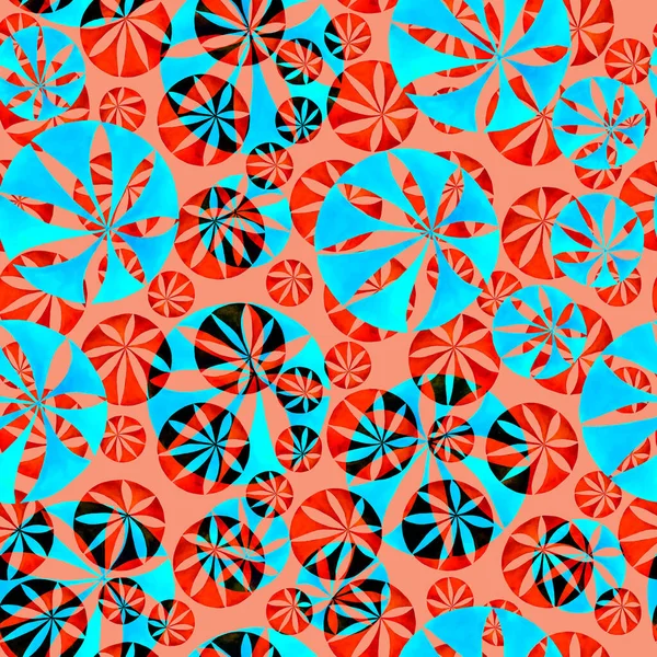 Abstract Aquarel Naadloos Patroon Met Geometrische Ronde Vormen Voor Textiel — Stockfoto