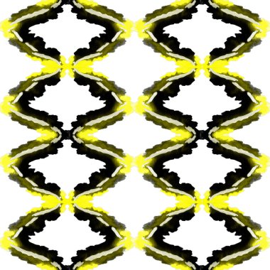 Etnik zikzak unsurlarıyla suluboya kusursuz desen. Klasik modern tasarım. El çizimi.