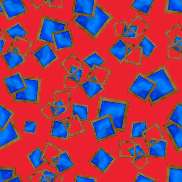 Patrón Geométrico Abstracto Sin Costura Con Formas Dibujadas Mano Acuarela —  Fotos de Stock