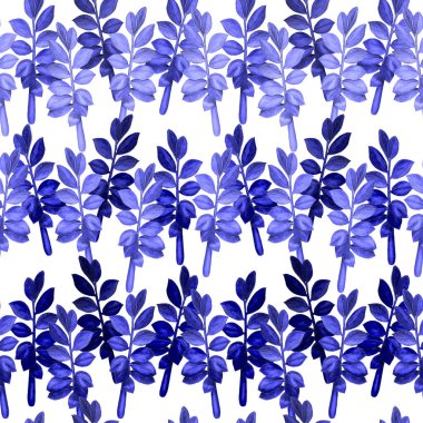 Soyut dekoratif, dikişsiz, suluboya tropikal yapraklı desen. Zamioculcas. Renkli el çizimi çizimi. Eski egzotik arkaplan.