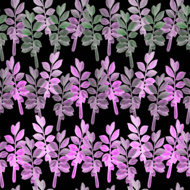 Soyut dekoratif, dikişsiz, suluboya tropikal yapraklı desen. Zamioculcas. Renkli el çizimi çizimi. Eski egzotik arkaplan.