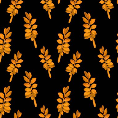 Soyut dekoratif, dikişsiz, suluboya tropikal yapraklı desen. Zamioculcas. Renkli el çizimi çizimi. Eski egzotik arkaplan.