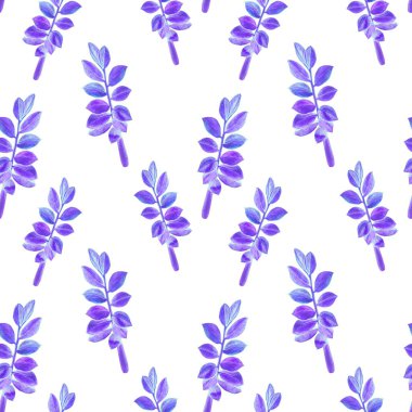 Soyut dekoratif, dikişsiz, suluboya tropikal yapraklı desen. Zamioculcas. Renkli el çizimi çizimi. Eski egzotik arkaplan.