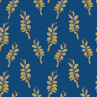 Soyut dekoratif, dikişsiz, suluboya tropikal yapraklı desen. Zamioculcas. Renkli el çizimi çizimi. Eski egzotik arkaplan.