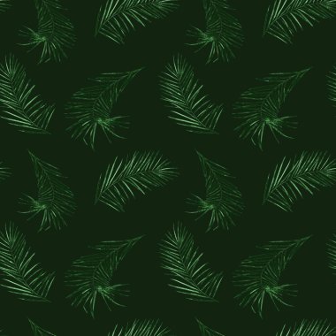 Soyut dekoratif, dikişsiz, suluboya tropikal yapraklı desen. Avuç içi. Renkli el çizimi çizimi. Eski egzotik arkaplan.